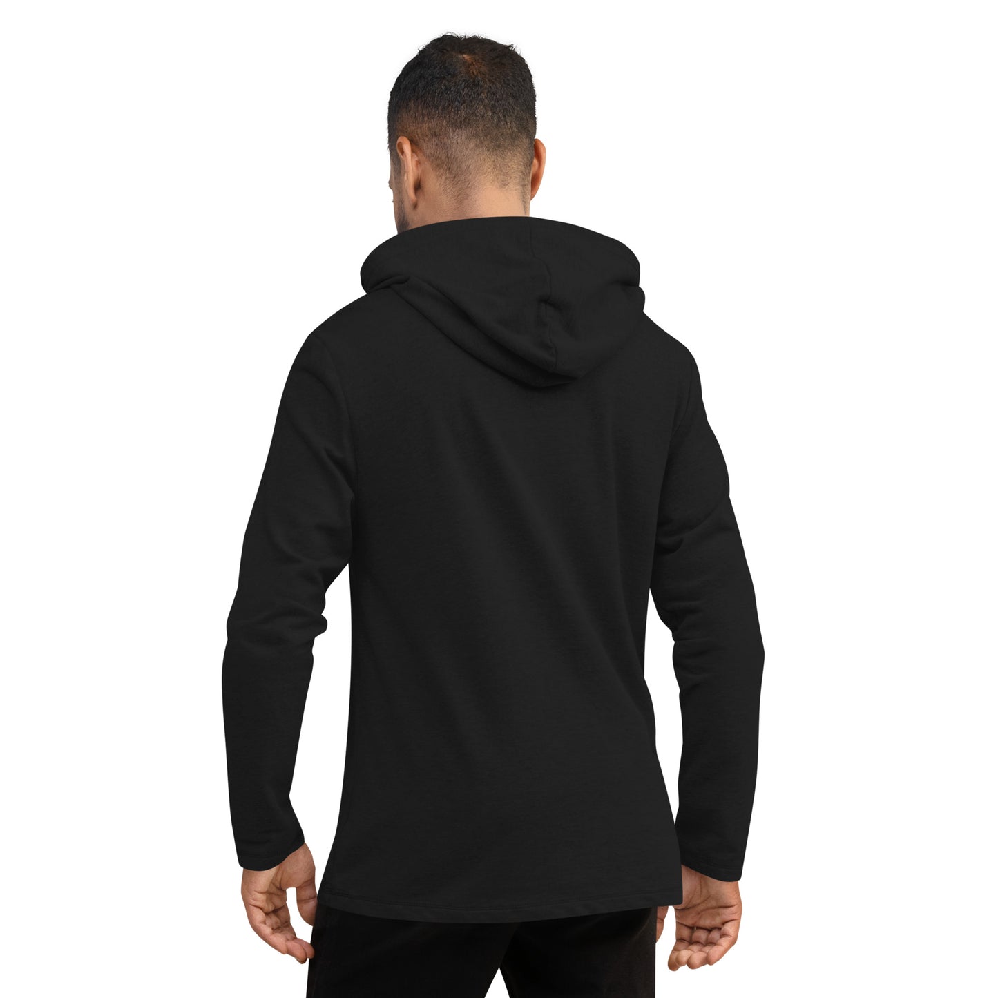 TroutWhistler - Men's Lightweight Hoodie | Black w/ White Logo