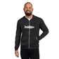 TroutWhistler - Men's Hoodie Zip Hoodie | I'm Hooked On TroutWhistler - Grey w/ White Logos