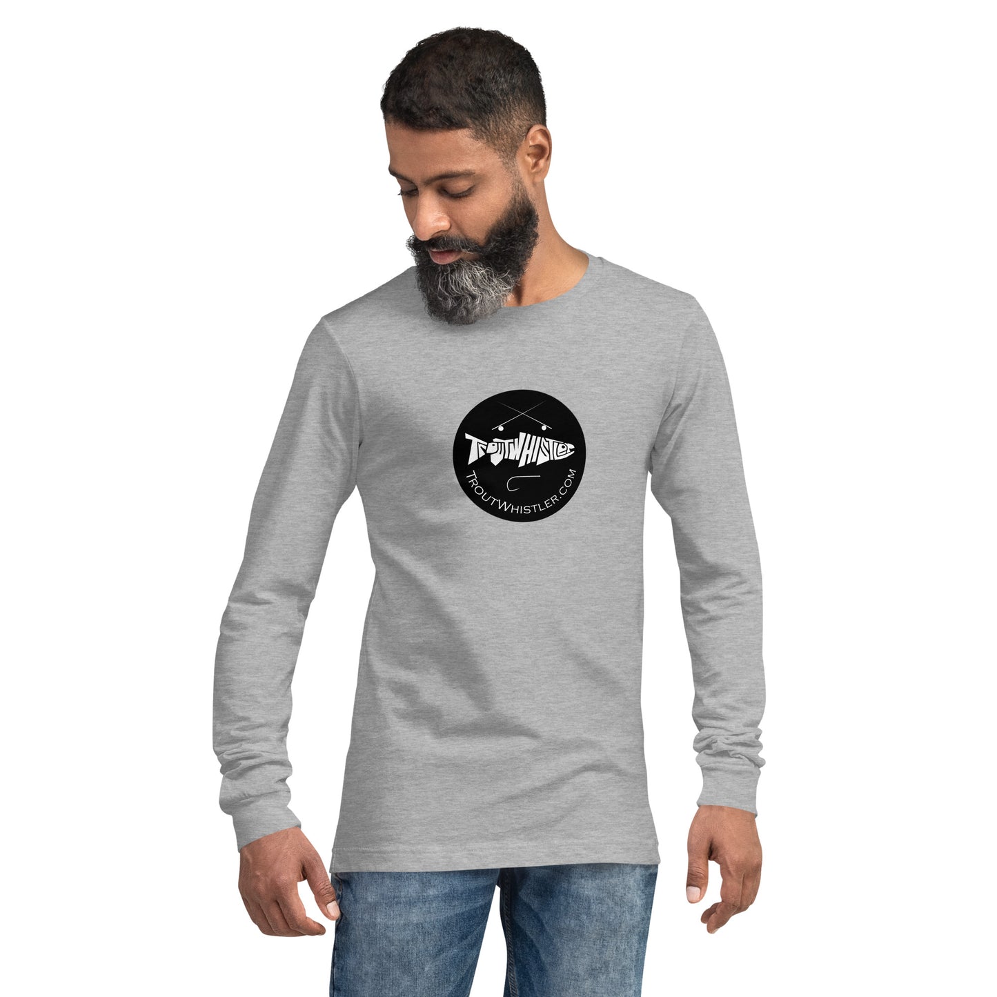 TroutWhistler - Long Sleeve Tee | Light w/ Black Round Logo