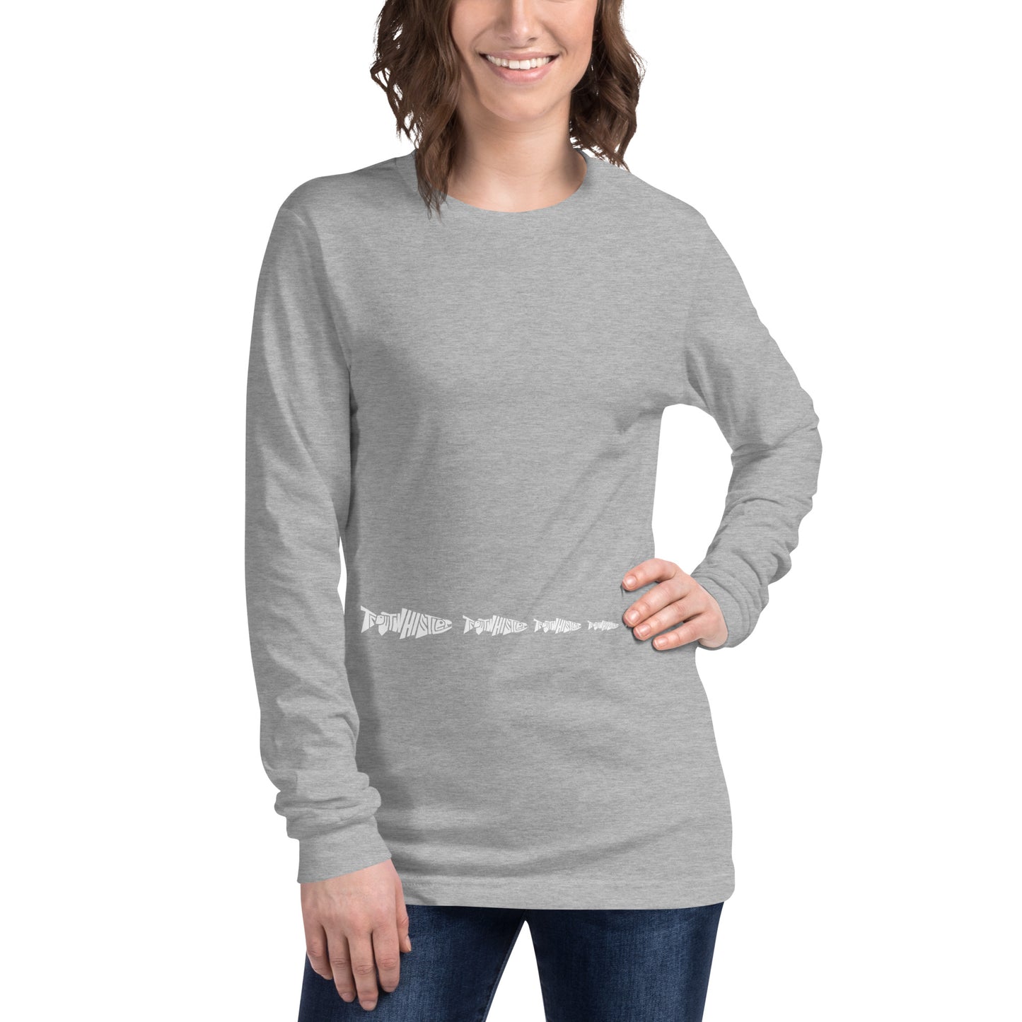 TroutWhistler - Women's Long Sleeve Tee | Dark w/ White Multi Logo