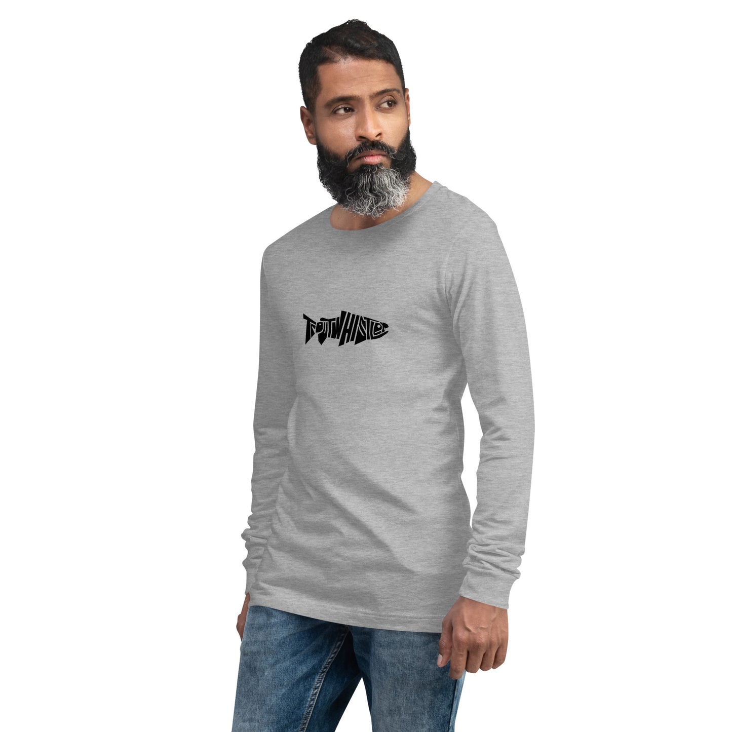 TroutWhistler - Long Sleeve Tee | Light w/ Black TroutWhistler Logo