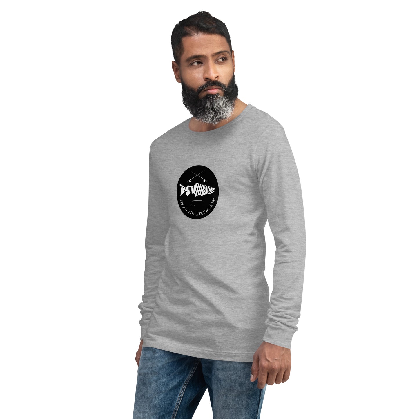 TroutWhistler - Long Sleeve Tee | Light w/ Black Round Logo