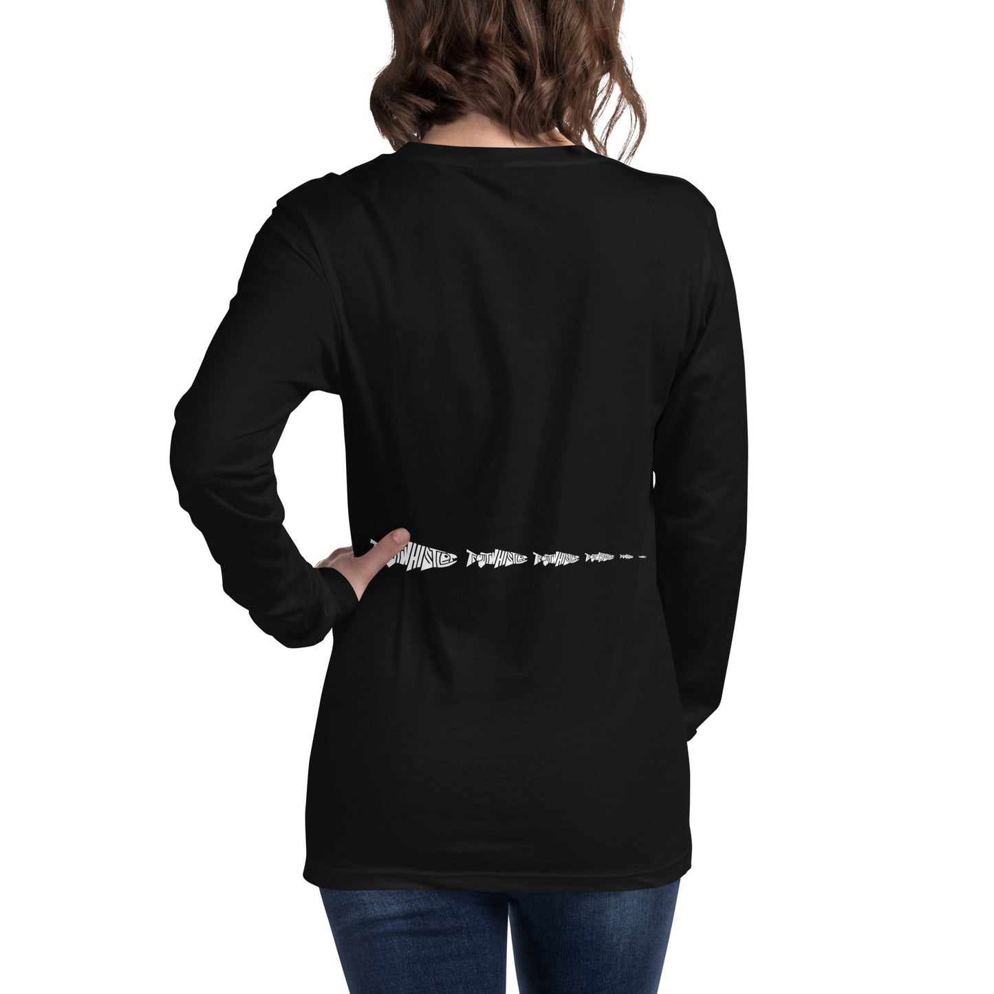 TroutWhistler - Women's Long Sleeve Tee | Dark w/ White Multi Logo