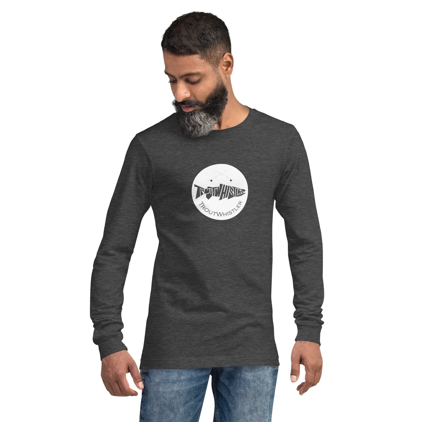 TroutWhistler - Long Sleeve Tee | Dark w/ White Round Logo