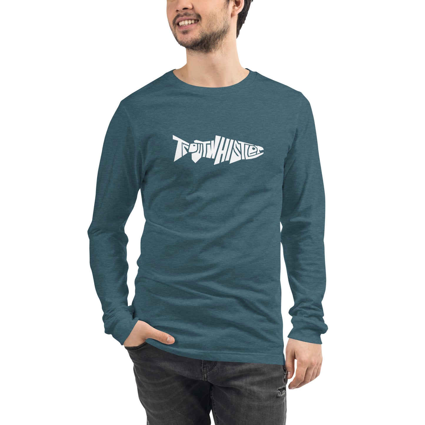 TroutWhistler - Long Sleeve Tee | Dark w/ White Logo