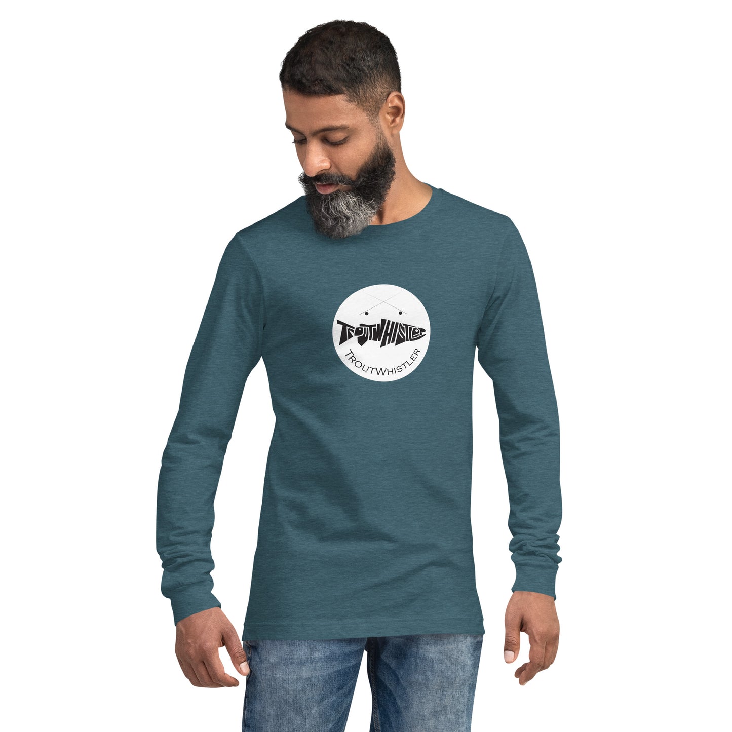 TroutWhistler - Long Sleeve Tee | Dark w/ White Round Logo
