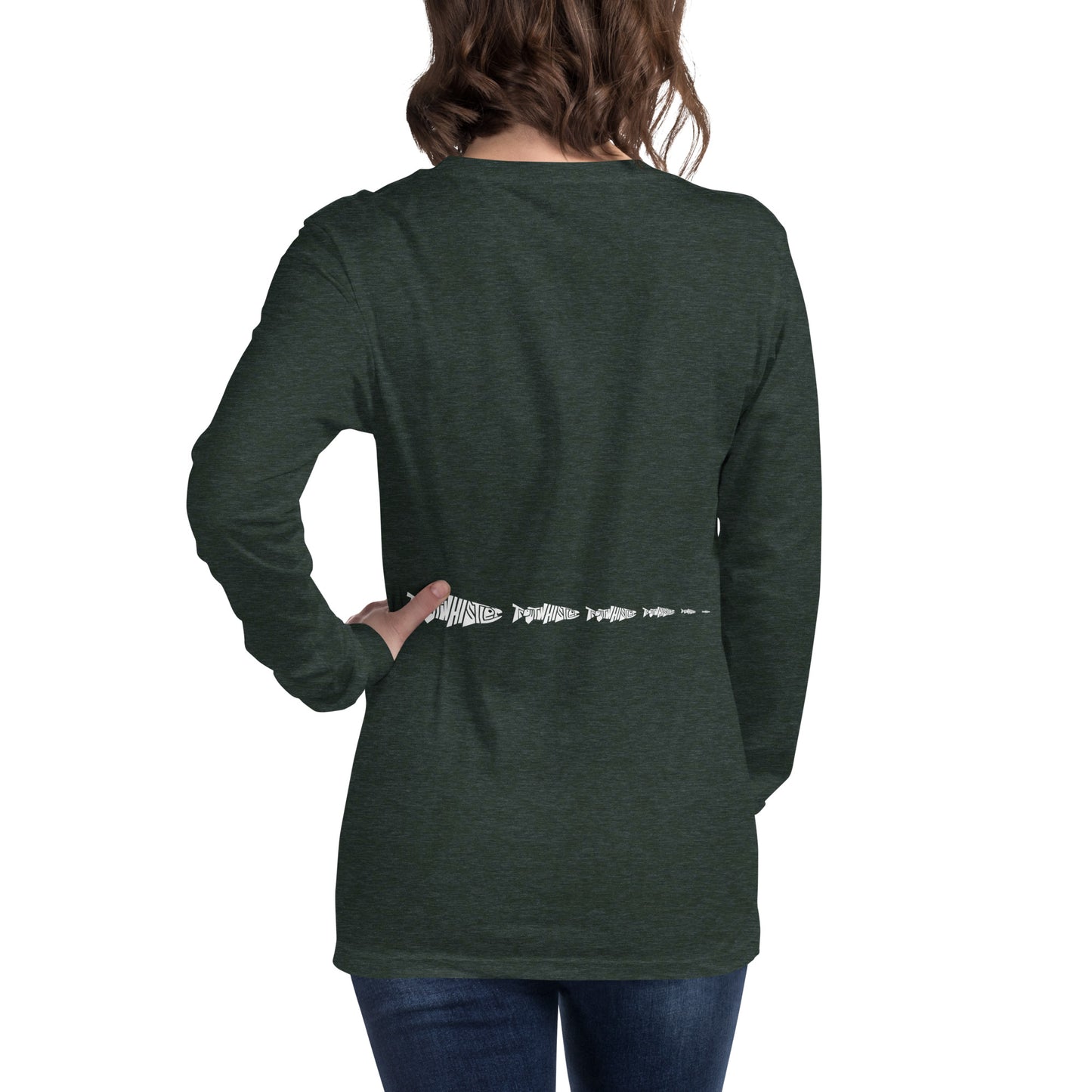 TroutWhistler - Women's Long Sleeve Tee | Dark w/ White Multi Logo