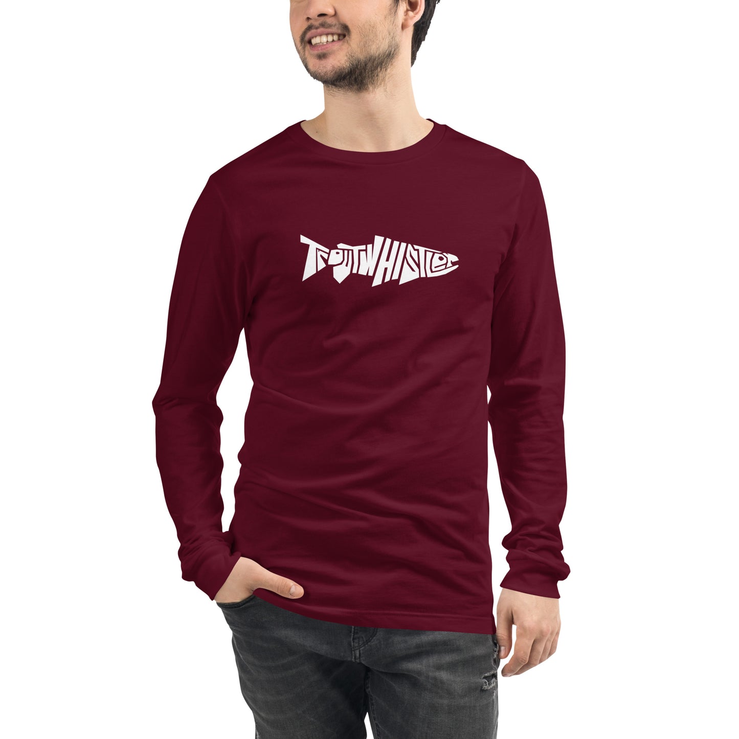 TroutWhistler - Long Sleeve Tee | Dark w/ White Logo