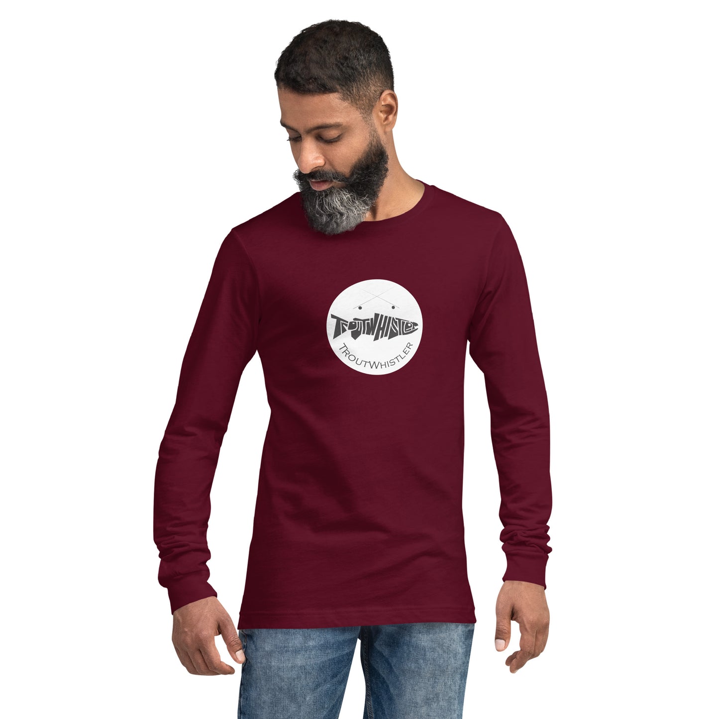 TroutWhistler - Long Sleeve Tee | Dark w/ White Round Logo