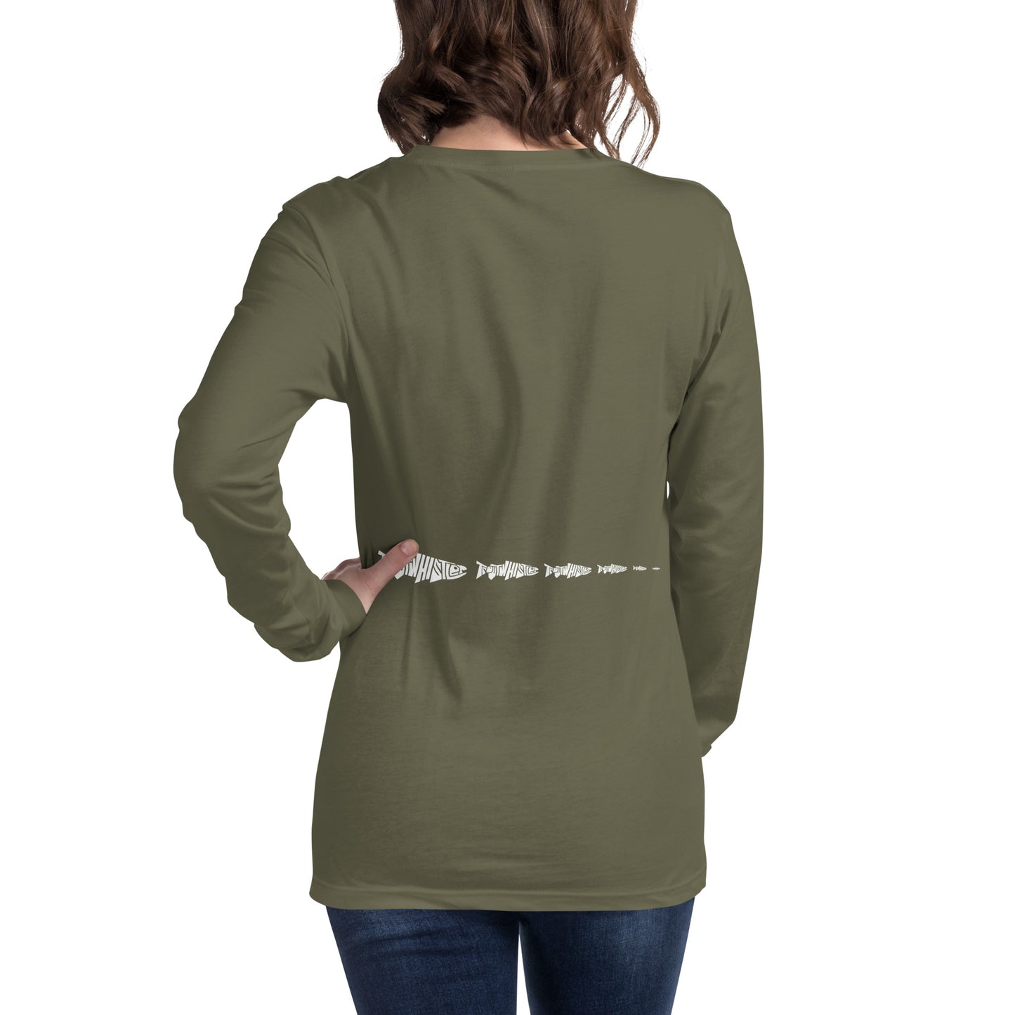 TroutWhistler - Women's Long Sleeve Tee | Dark w/ White Multi Logo