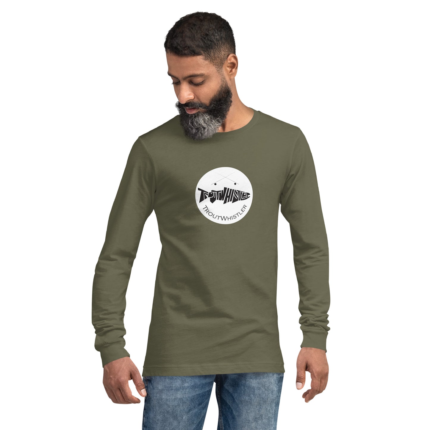 TroutWhistler - Long Sleeve Tee | Dark w/ White Round Logo