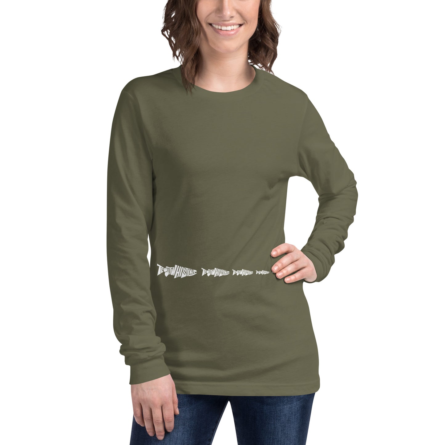 TroutWhistler - Women's Long Sleeve Tee | Dark w/ White Multi Logo