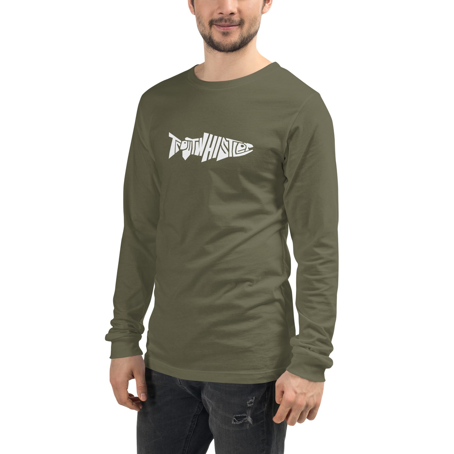 TroutWhistler - Long Sleeve Tee | Dark w/ White Logo