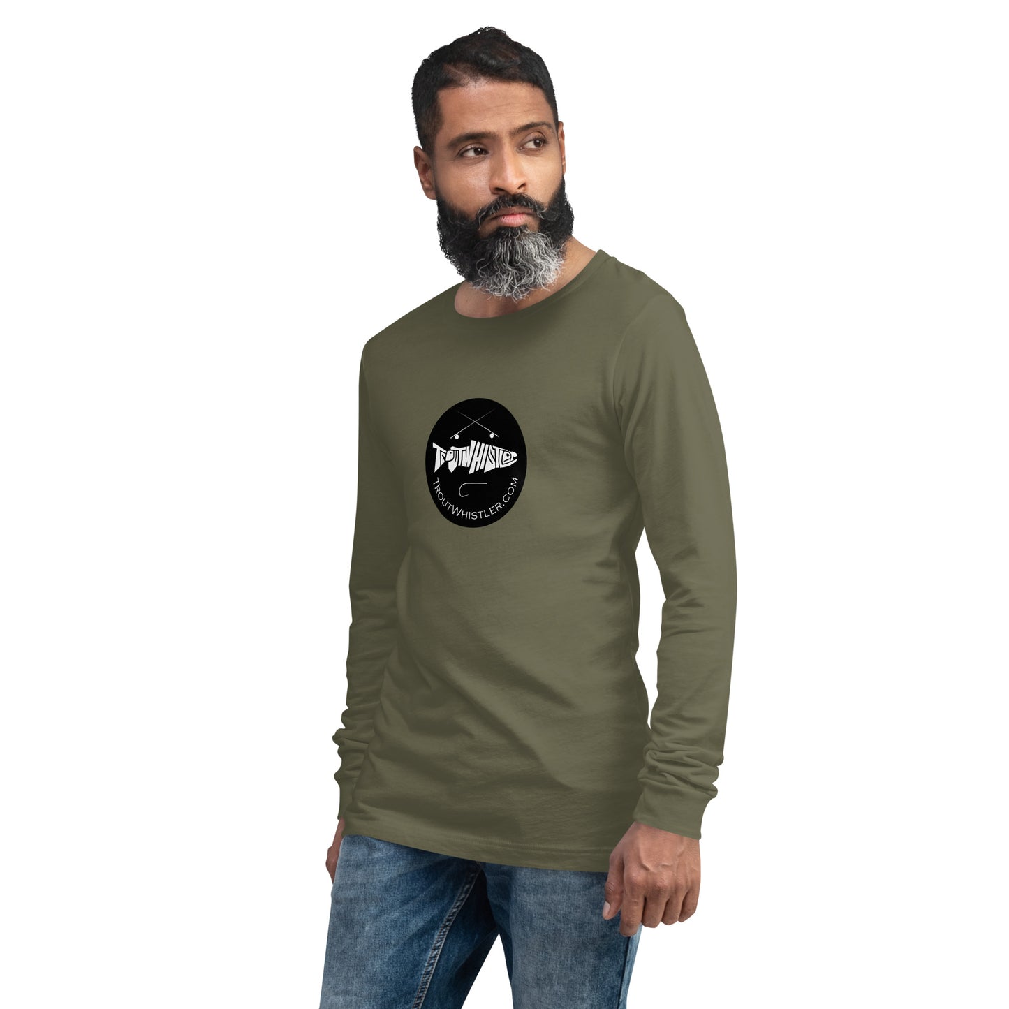 TroutWhistler - Long Sleeve Tee | Light w/ Black Round Logo