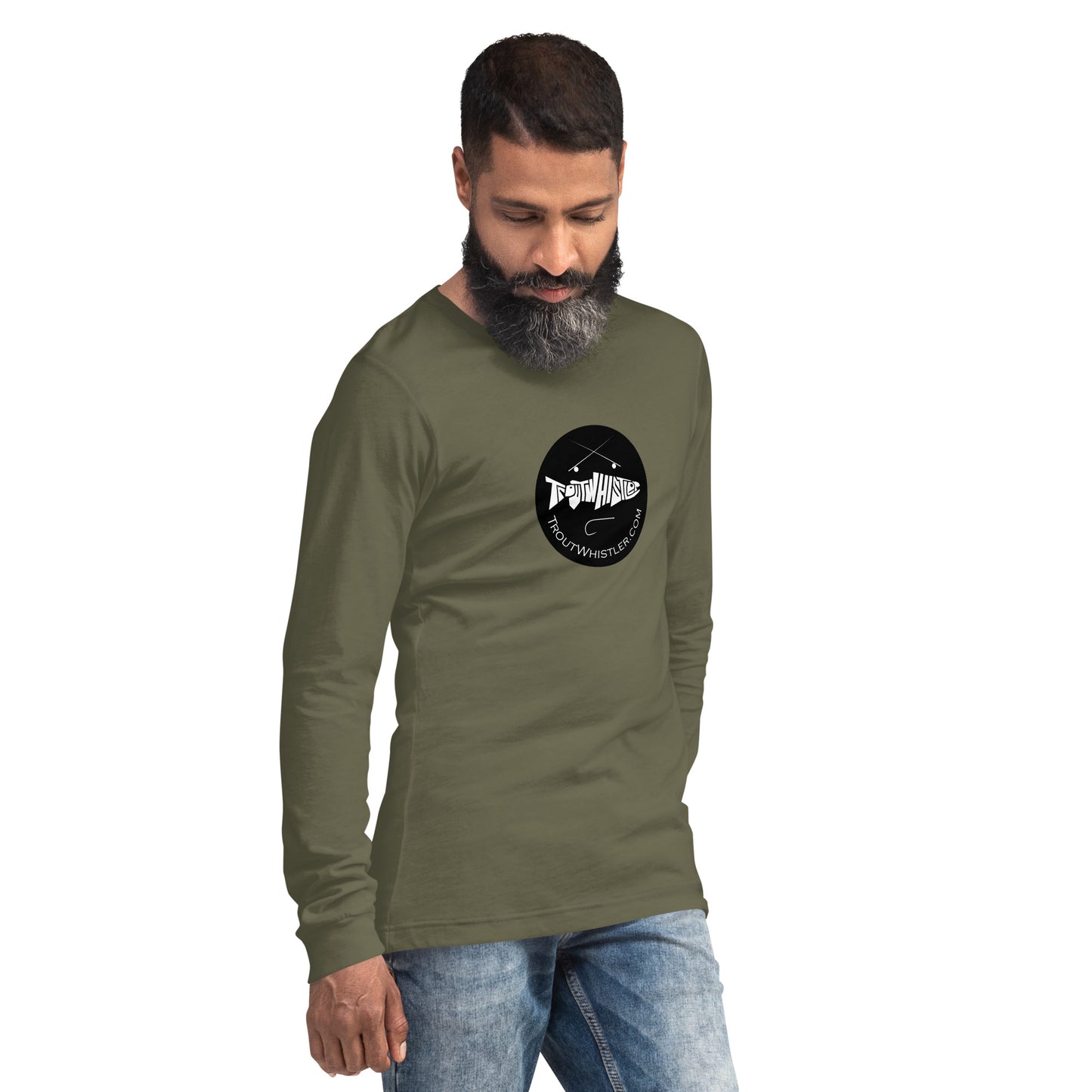 TroutWhistler - Long Sleeve Tee | Light w/ Black Round Logo