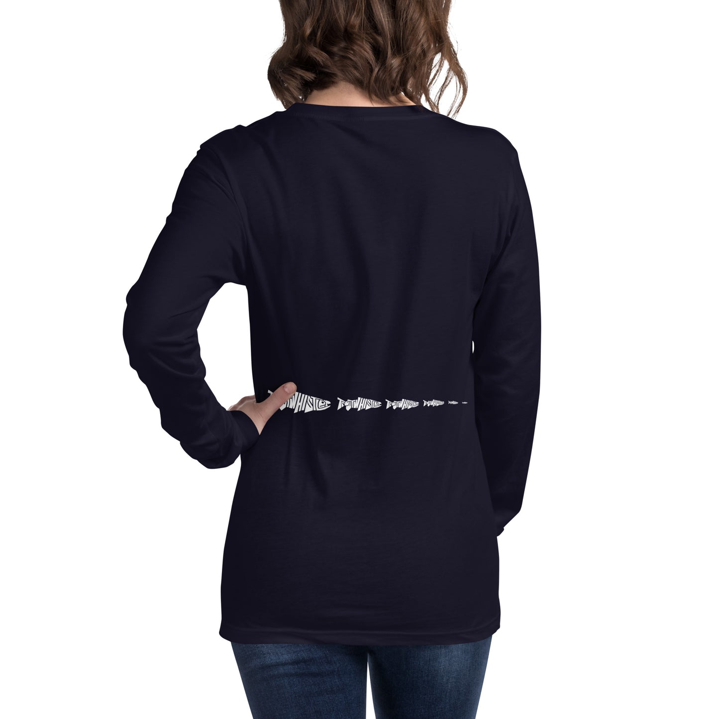 TroutWhistler - Women's Long Sleeve Tee | Dark w/ White Multi Logo