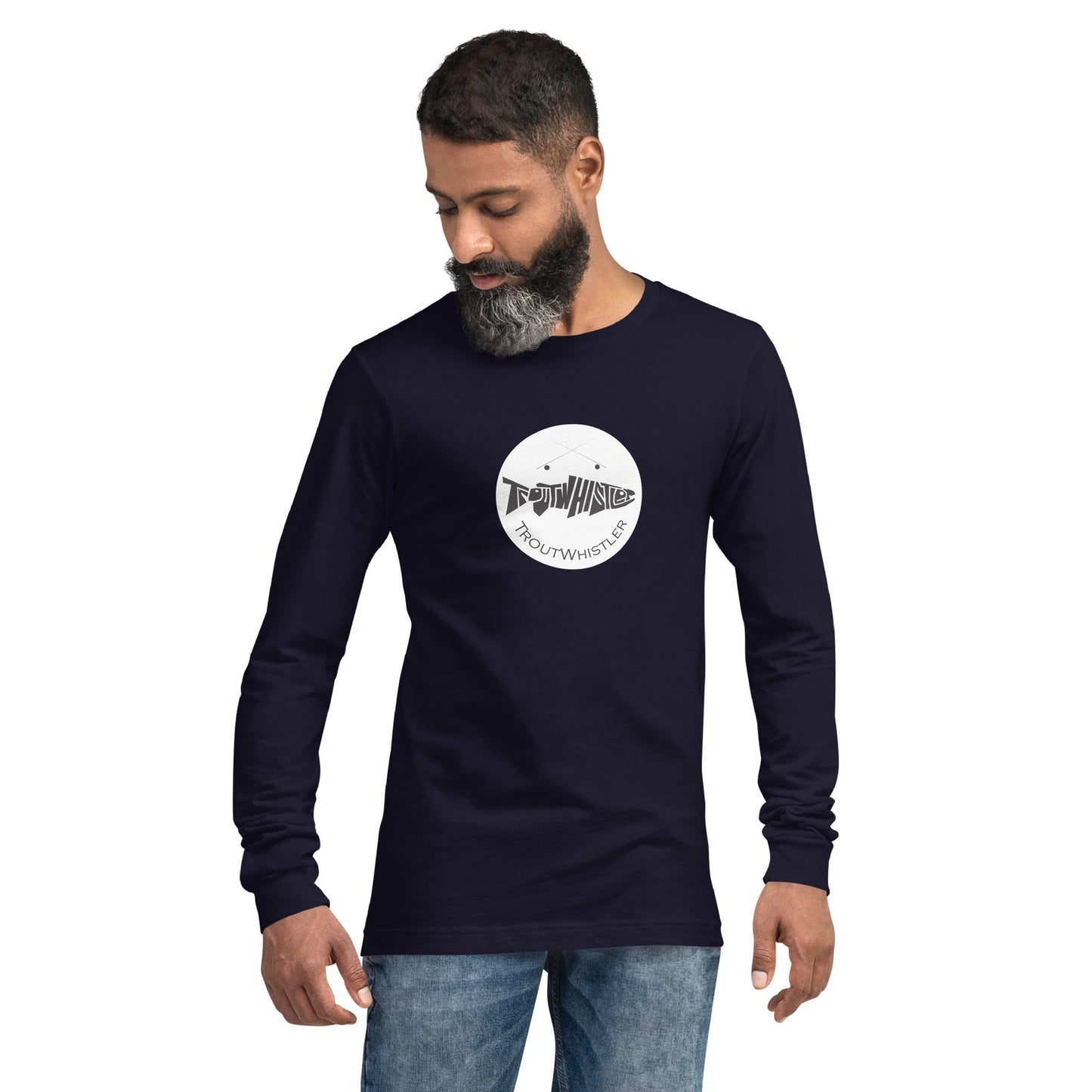 TroutWhistler - Long Sleeve Tee | Dark w/ White Round Logo