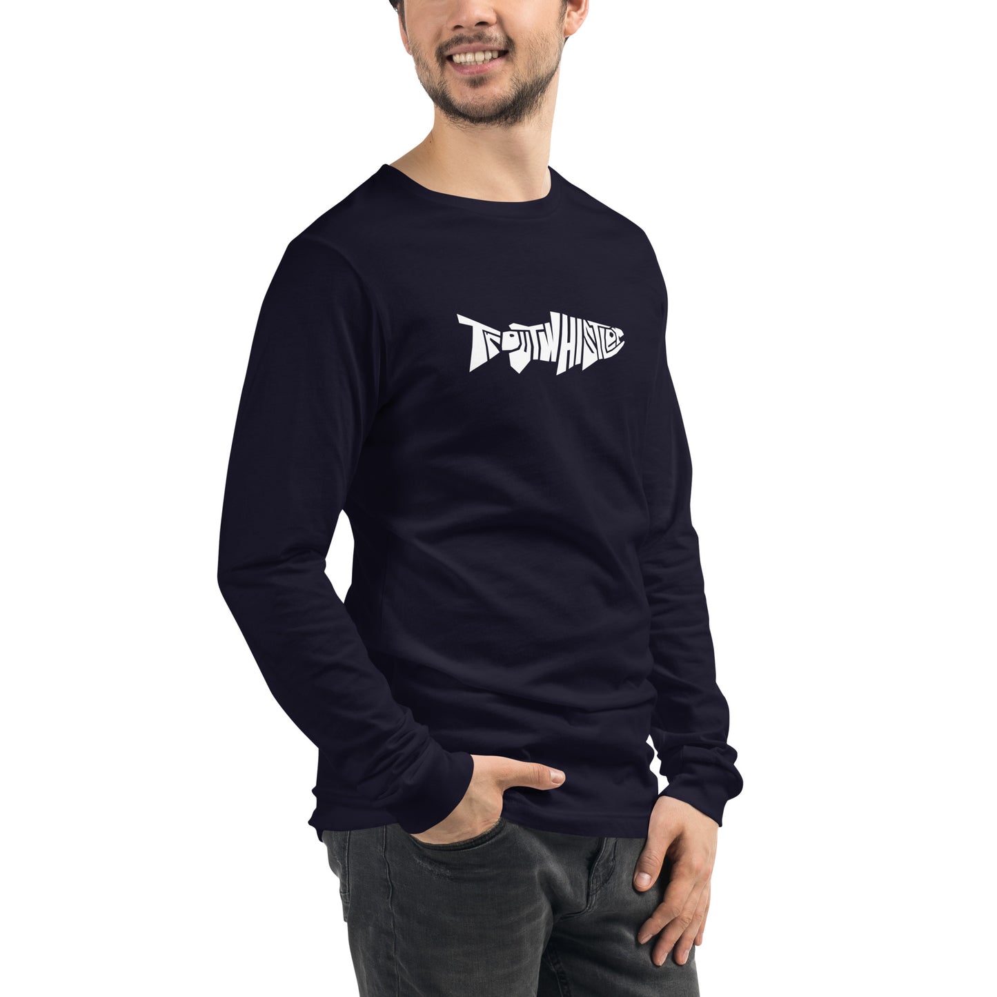 TroutWhistler - Long Sleeve Tee | Dark w/ White Logo