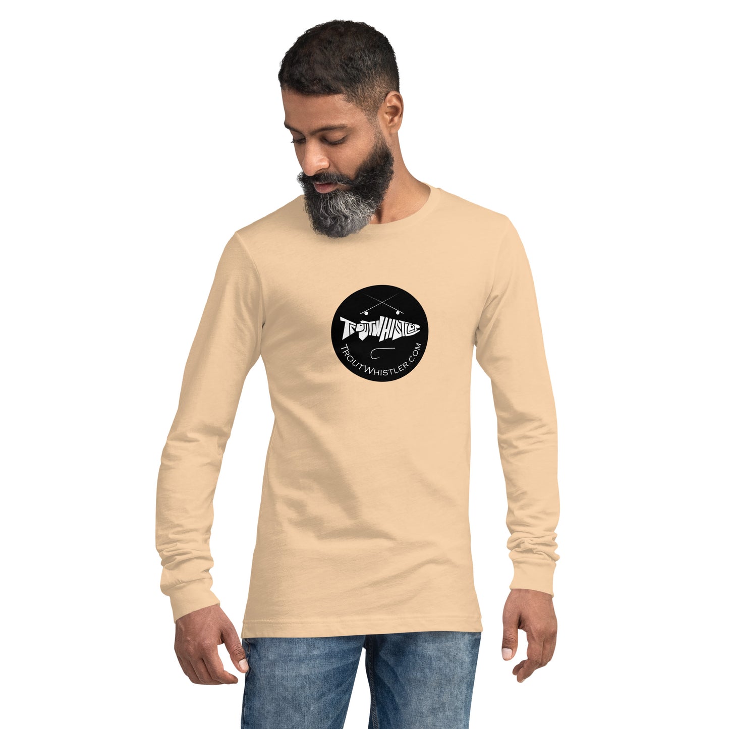 TroutWhistler - Long Sleeve Tee | Light w/ Black Round Logo