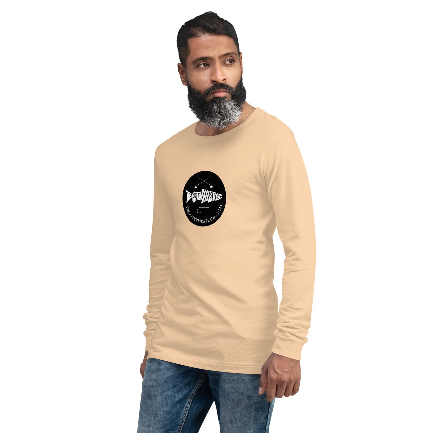 TroutWhistler - Long Sleeve Tee | Light w/ Black Round Logo