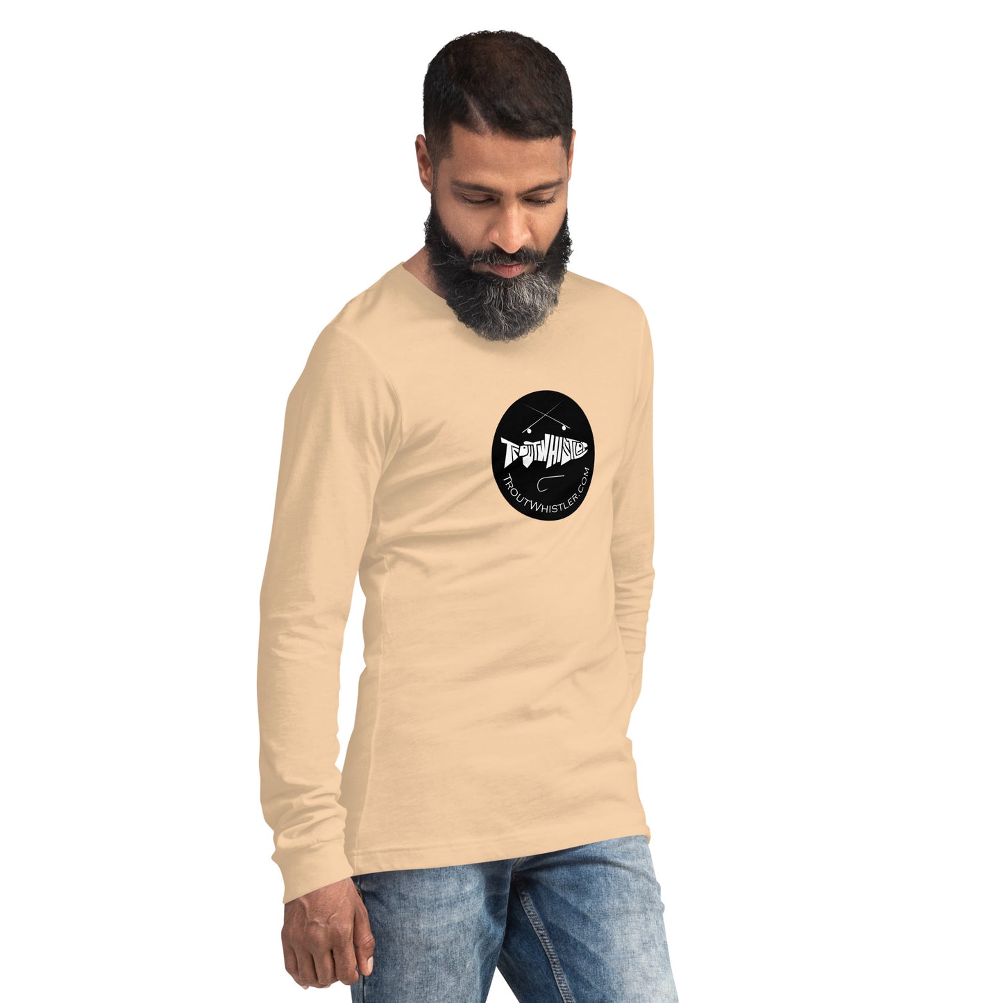 TroutWhistler - Long Sleeve Tee | Light w/ Black Round Logo