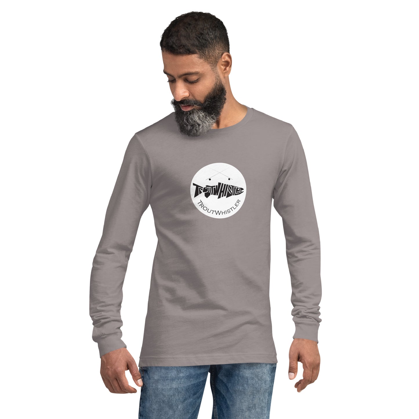 TroutWhistler - Long Sleeve Tee | Dark w/ White Round Logo