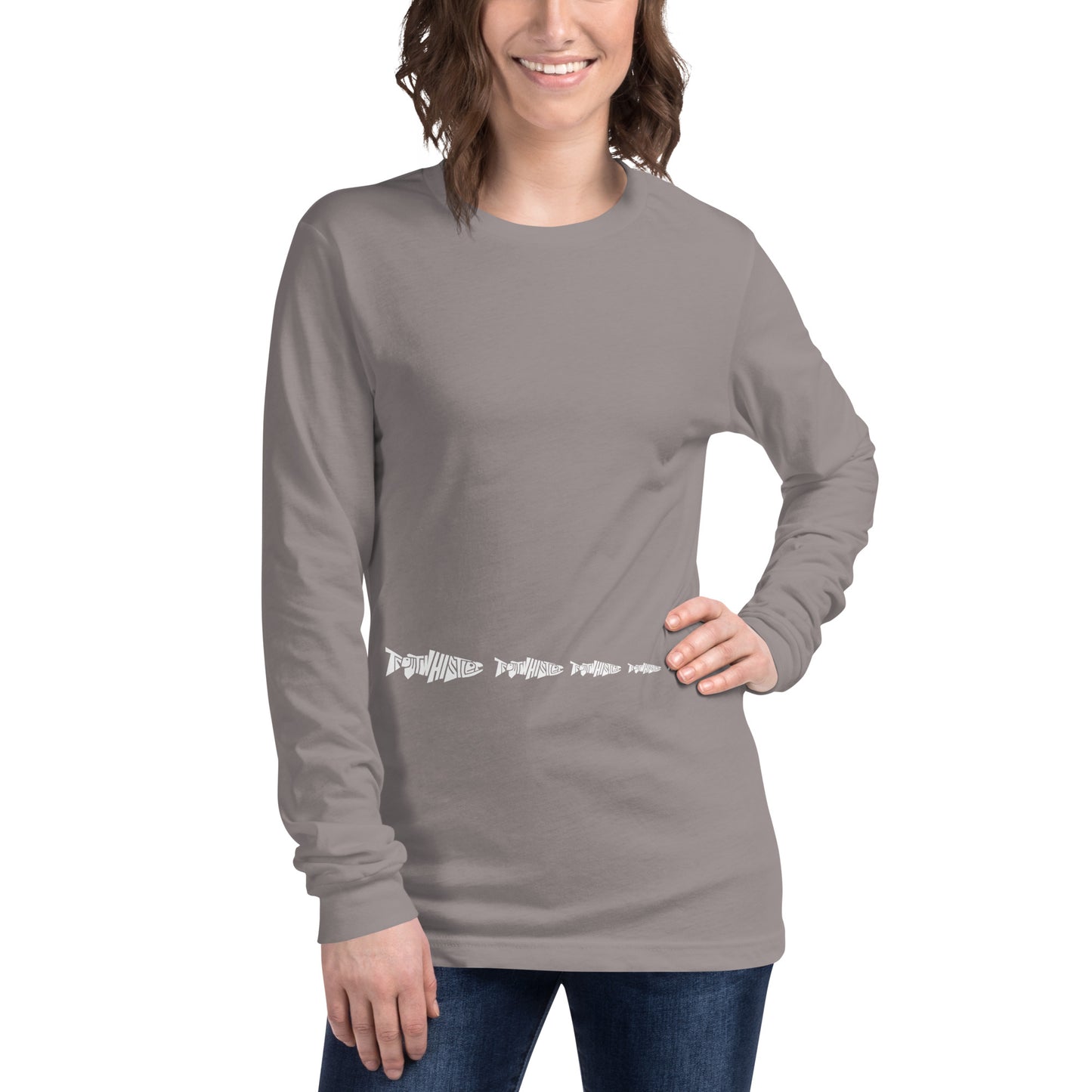 TroutWhistler - Women's Long Sleeve Tee | Dark w/ White Multi Logo
