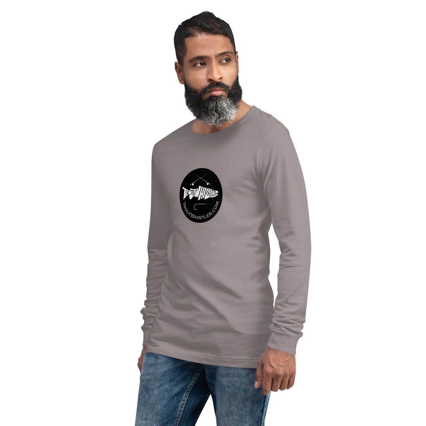 TroutWhistler - Long Sleeve Tee | Light w/ Black Round Logo