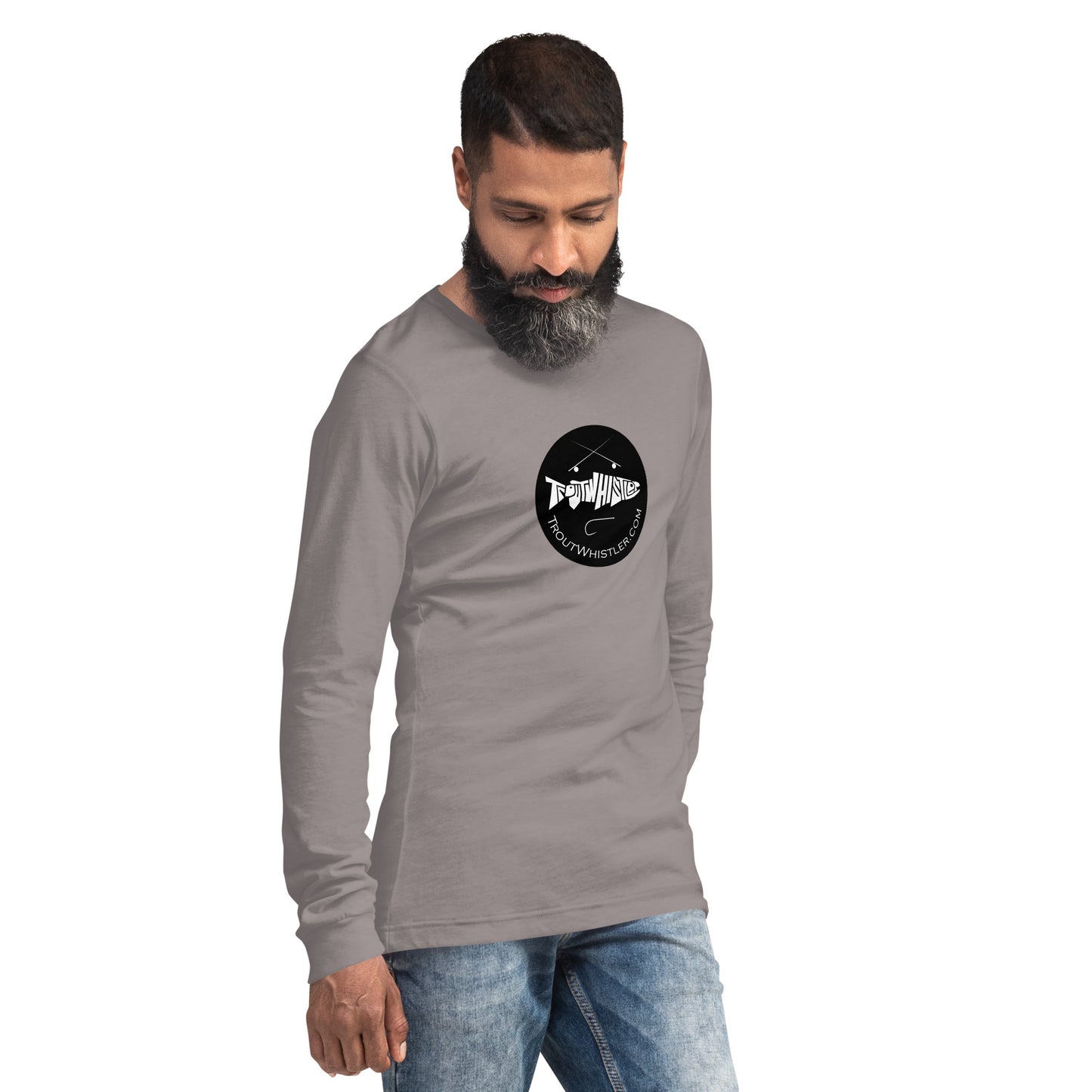 TroutWhistler - Long Sleeve Tee | Light w/ Black Round Logo
