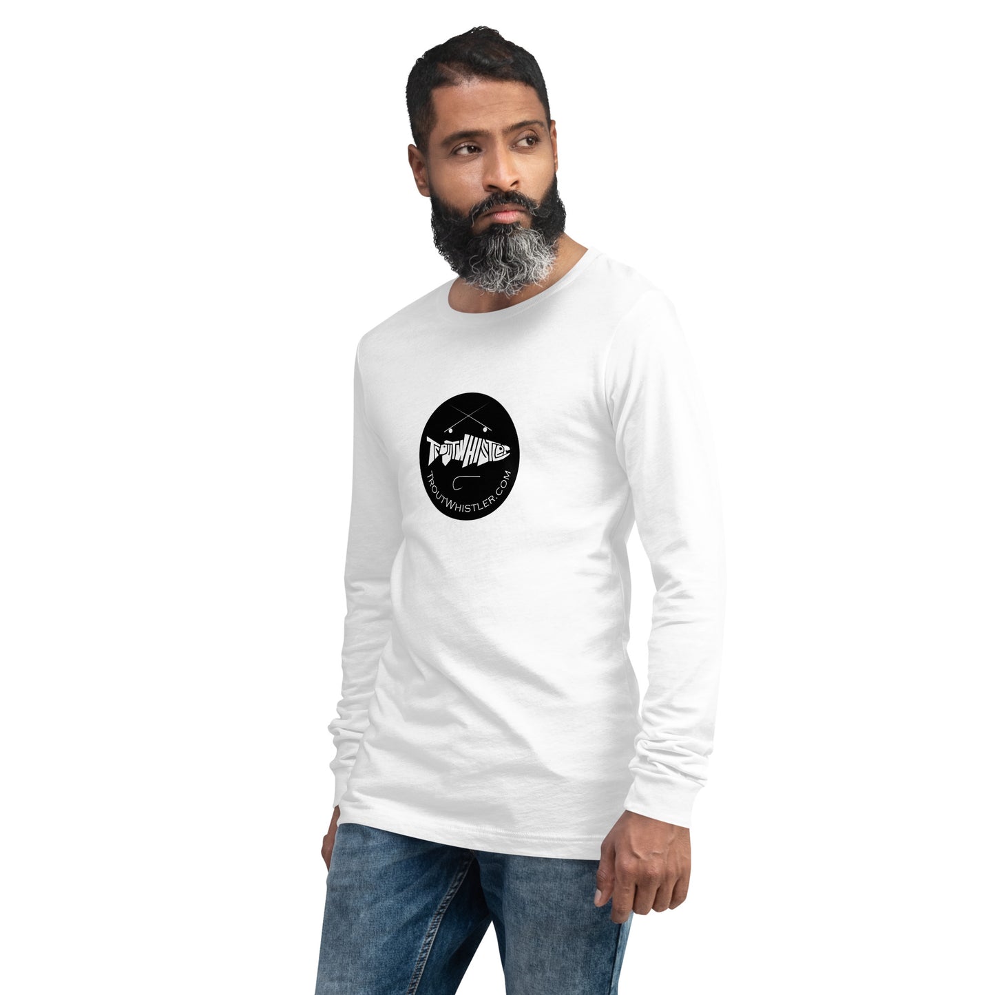 TroutWhistler - Long Sleeve Tee | Light w/ Black Round Logo