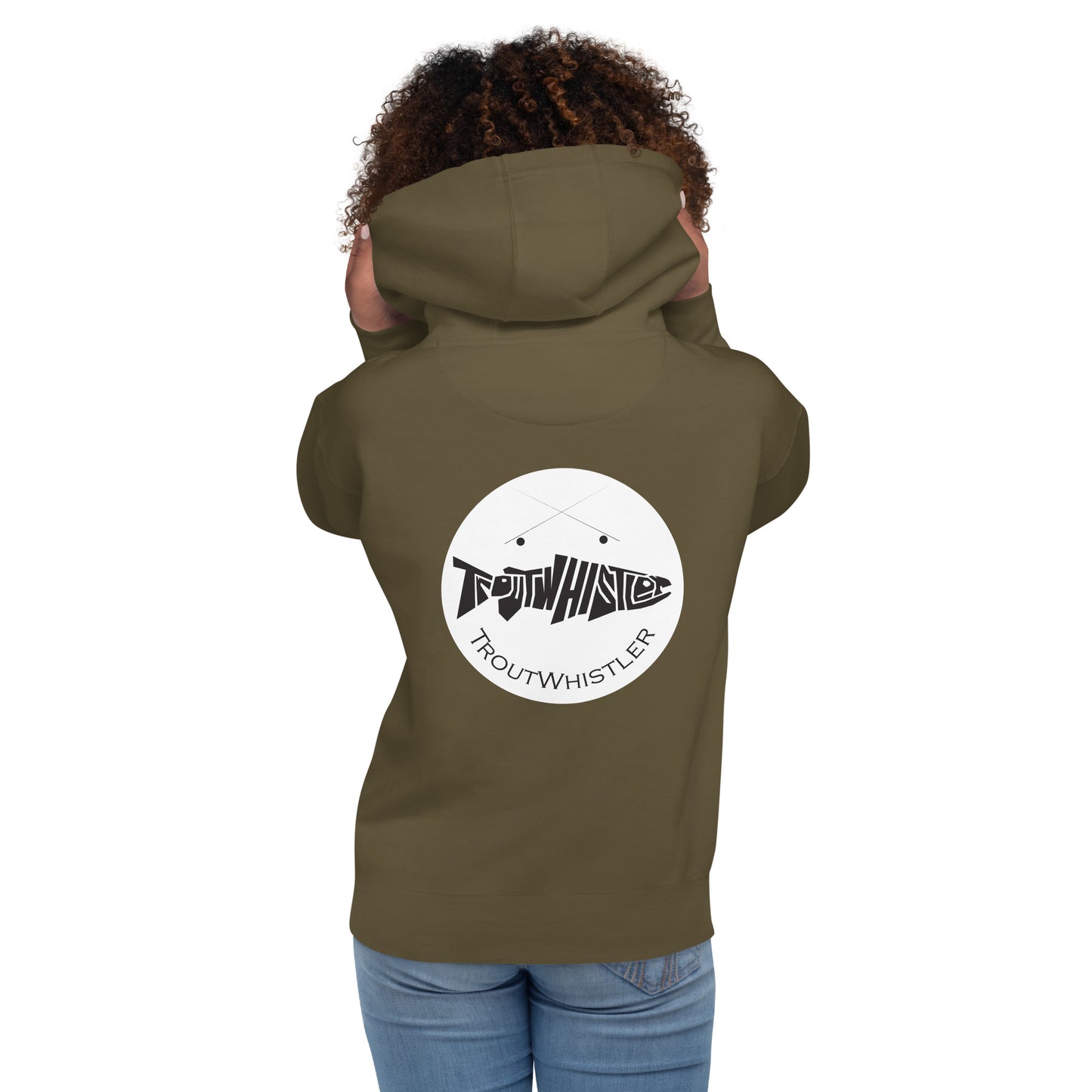 TroutWhistler - Women's Military Green Back Logo | Dark w/ White Round Logo