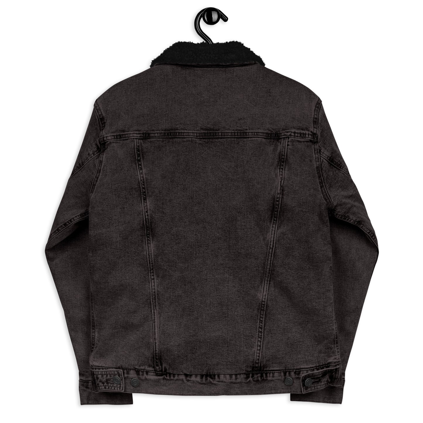 TroutWhistler - Unisex Denim Sherpa Jacket | Dark w/ White Logo