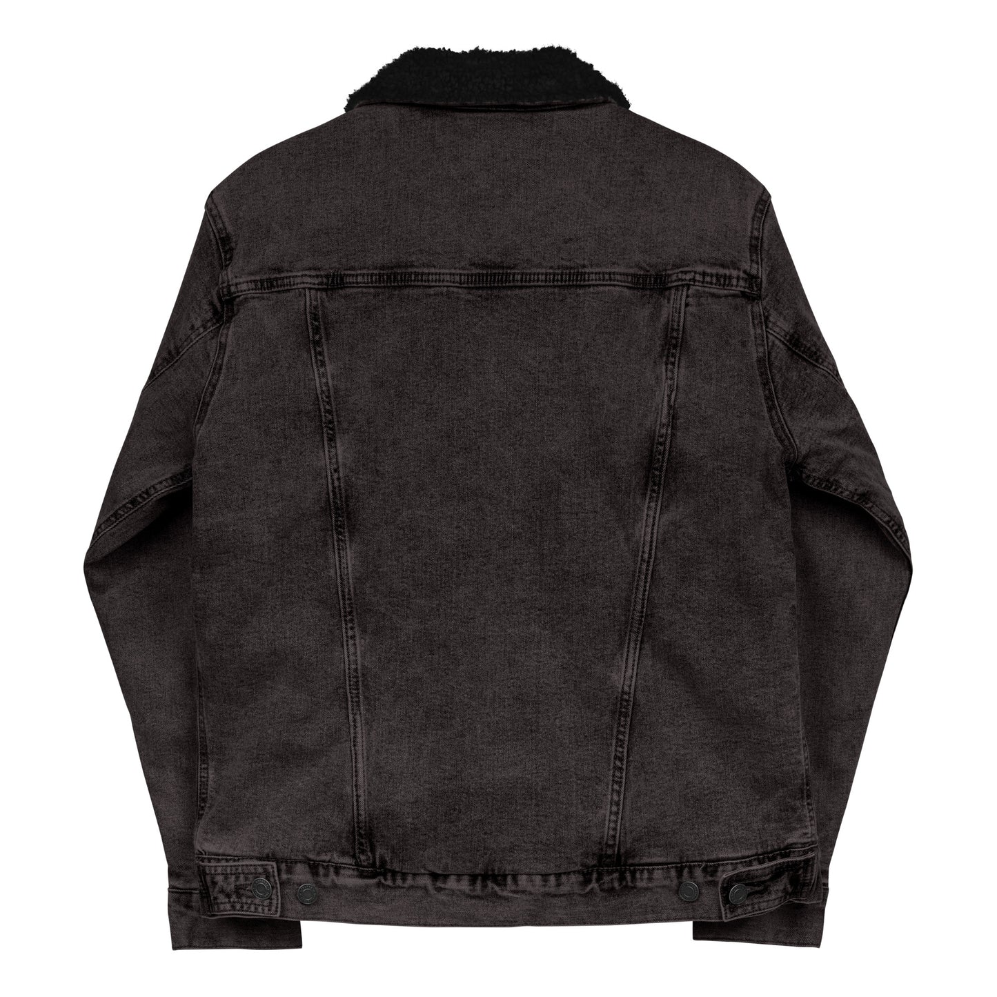 TroutWhistler - Unisex Denim Sherpa Jacket | Dark w/ White Logo