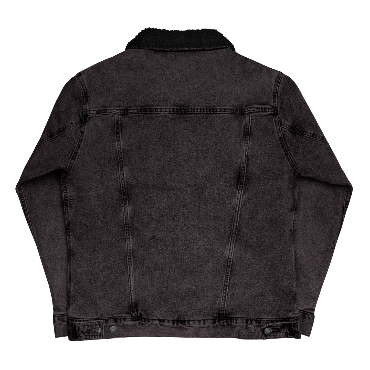 TroutWhistler - Unisex Denim Sherpa Jacket | Dark w/ White Logo