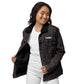 TroutWhistler - Unisex Denim Sherpa Jacket | Dark w/ White Logo