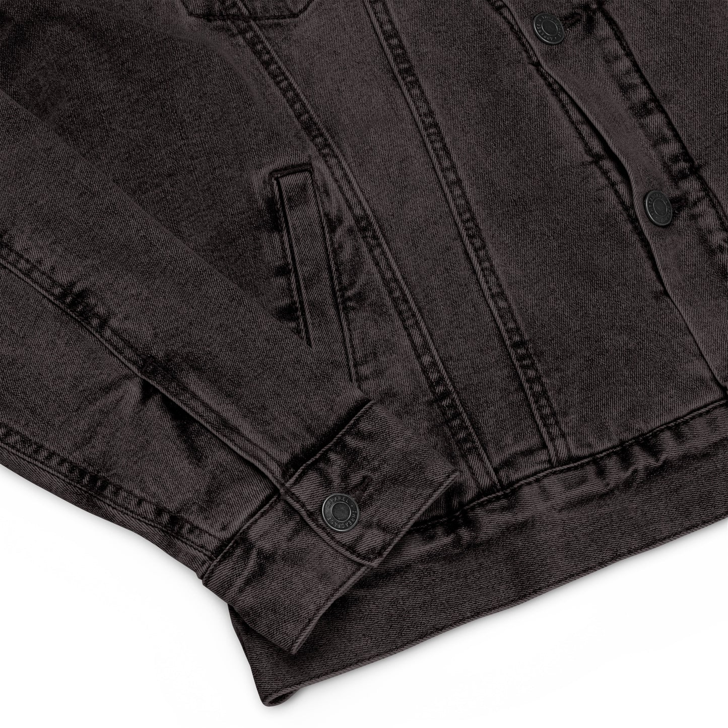 TroutWhistler - Unisex Denim Sherpa Jacket | Dark w/ White Logo