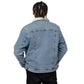 TroutWhistler - Unisex Denim Sherpa Jacket | Dark w/ White Logo