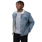 TroutWhistler - Unisex Denim Sherpa Jacket | Dark w/ White Logo