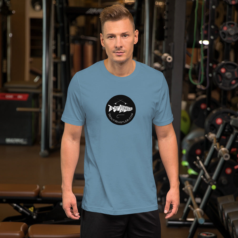 TroutWhistler - Unisex T-shirt | Light w/ Black Round.com Logo