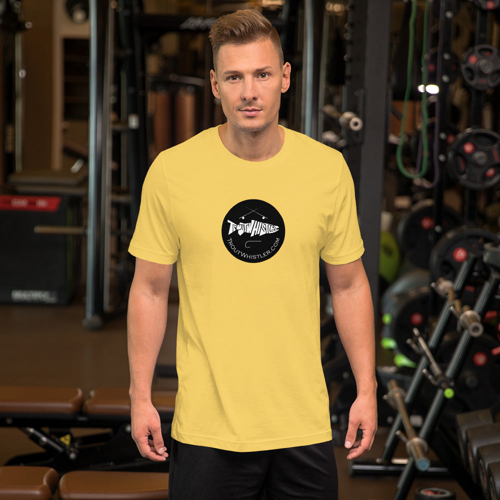 TroutWhistler - Unisex T-shirt | Light w/ Black Round.com Logo