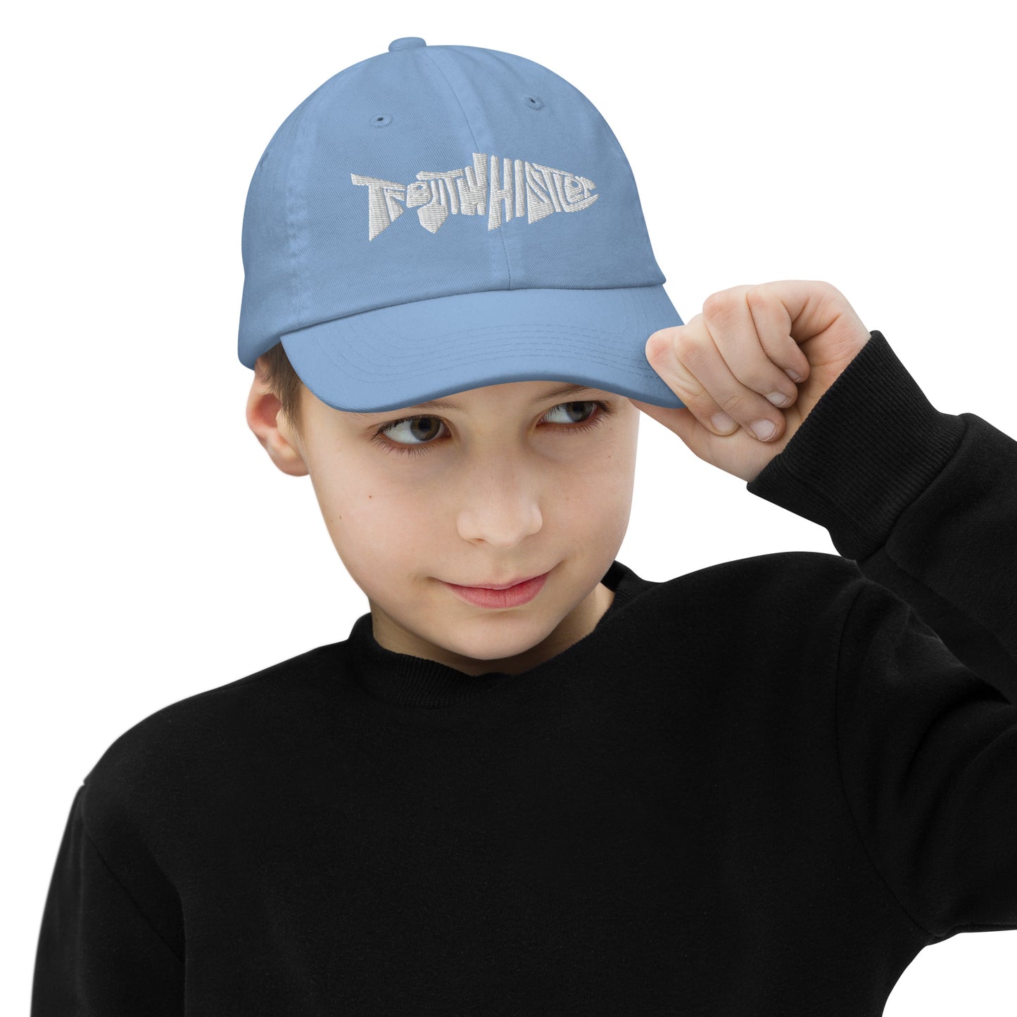 TroutWhistler - Youth Baseball Cap | Dark w/ White Logo