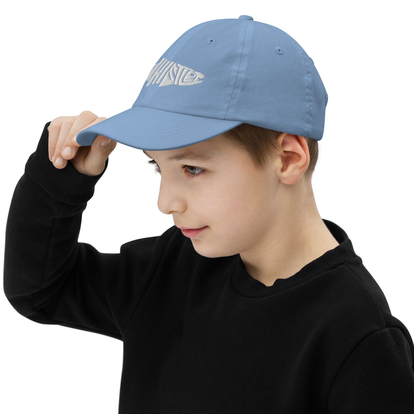 TroutWhistler - Youth Baseball Cap | Dark w/ White Logo