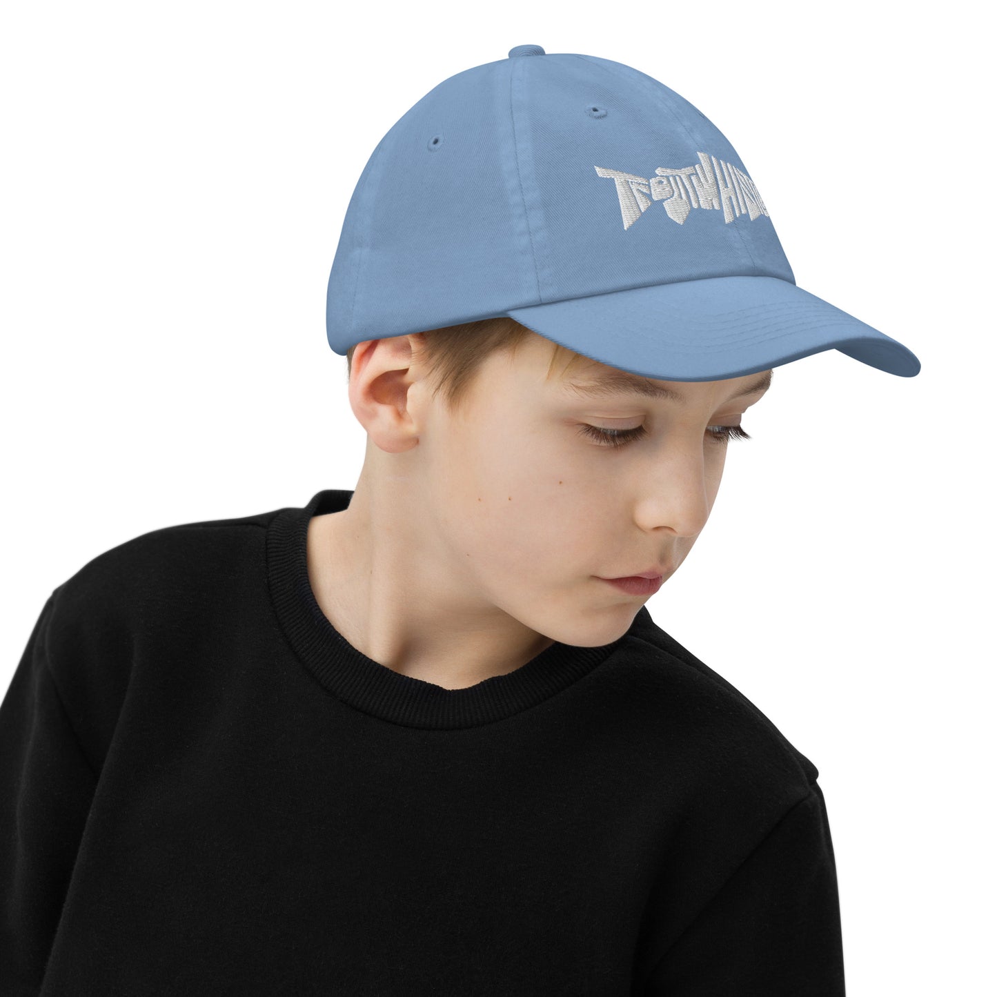 TroutWhistler - Youth Baseball Cap | Dark w/ White Logo