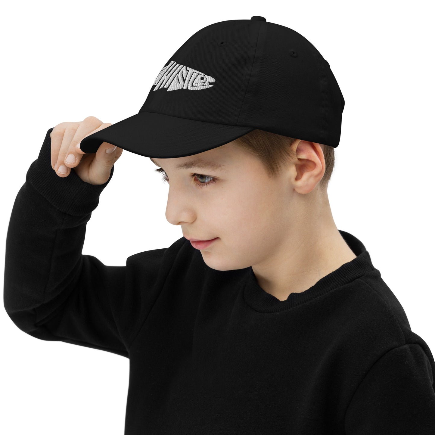 TroutWhistler - Youth Baseball Cap | Dark w/ White Logo