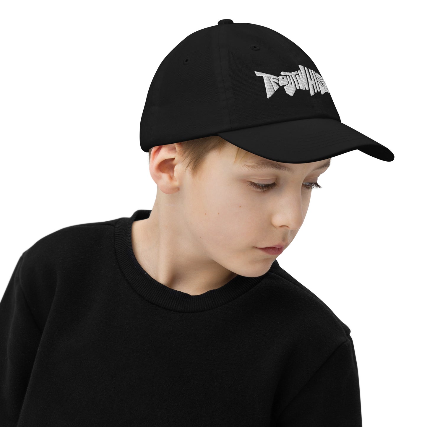 TroutWhistler - Youth Baseball Cap | Dark w/ White Logo