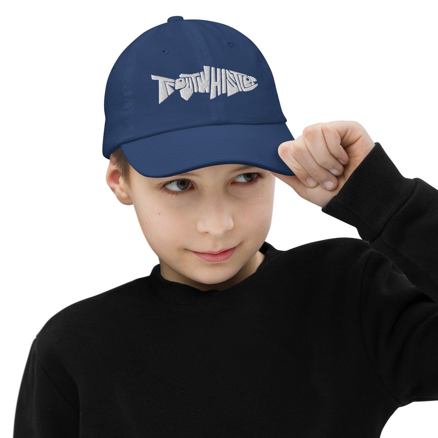 TroutWhistler - Youth Baseball Cap | Dark w/ White Logo