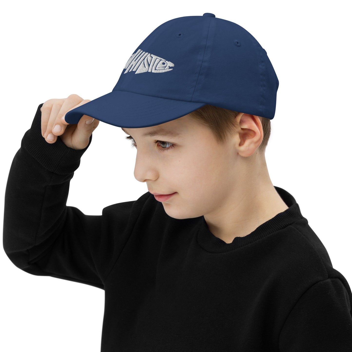 TroutWhistler - Youth Baseball Cap | Dark w/ White Logo