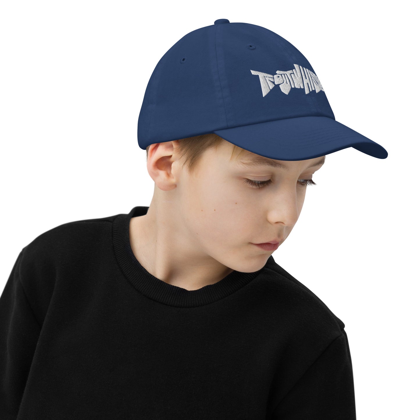 TroutWhistler - Youth Baseball Cap | Dark w/ White Logo
